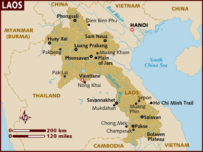 mapa laos