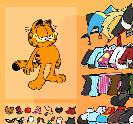 Vestir con trajes al gato Garfield