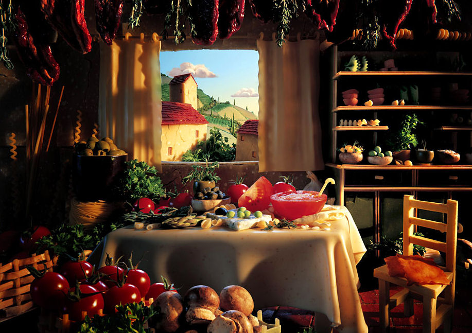 paisajes cocina italiana verdura pastas