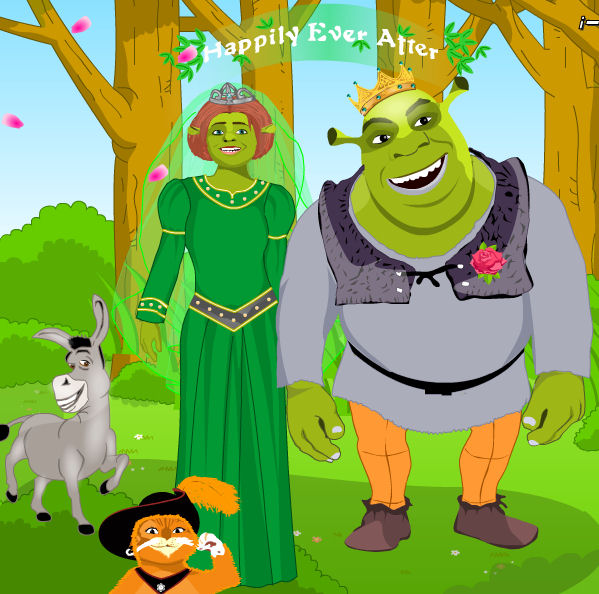Juego de vestir novios: Shrek y Fiona