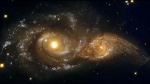 ¿Qué ocurre cuando colisionan dos agujeros negros supermasivos? choque-galaxias-agujeros-negros-black-hole