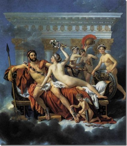 Marte desarmado Venus tres Gracias Jaques-Louis David 1824