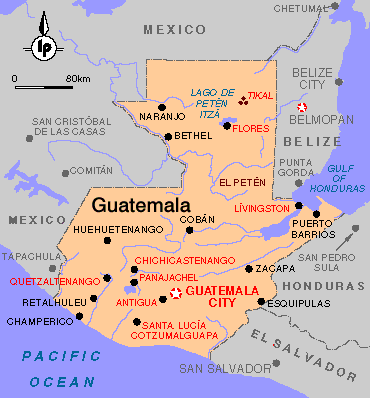 mapa politico Guatemala
