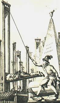 guillotine ilustracion grabado guillotina