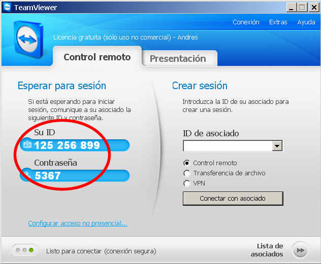 teamviewer escritorio remoto programa ID contrasena