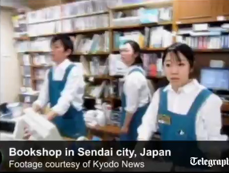 libreria sendai terremoto japon 2011 video