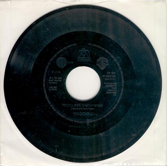 madonna youll see single sencillo Reino Unido uk 7" inch vinyl
