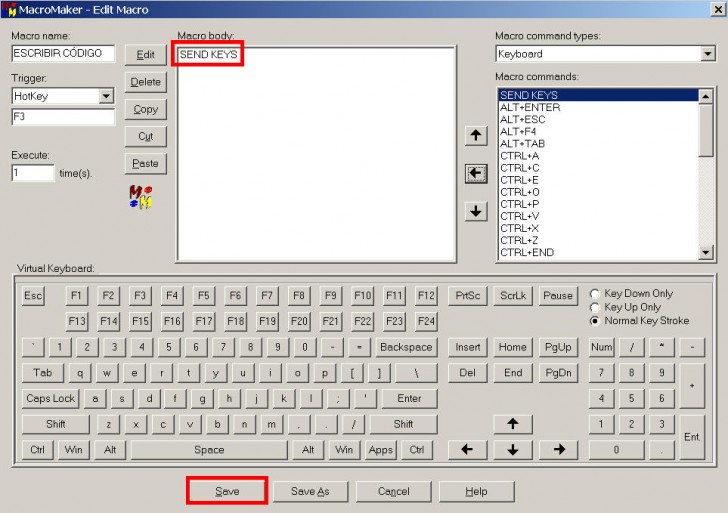 programa macro atajos teclado CTRL + C V B X Z