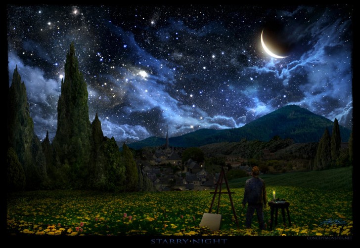 noche estrellada vincent van Gogh realista