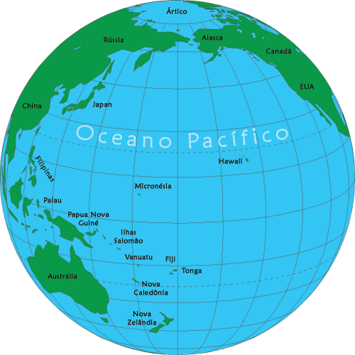globo terraqueo oceano pacifico
