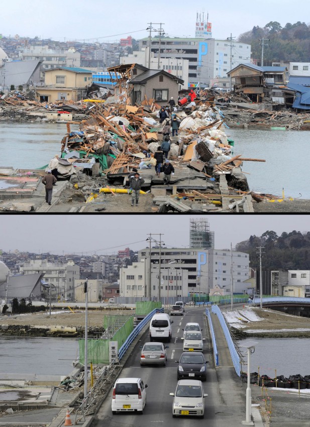 terremoto tsunami japon 2011 antes despues Ishinomaki