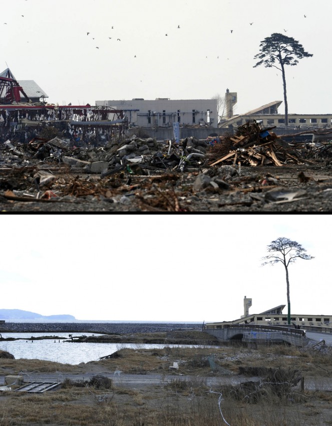 terremoto tsunami japon 2011 antes despues Rikuzentakata