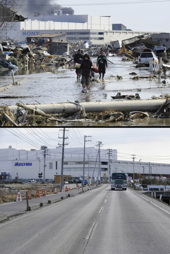 terremoto tsunami japon 2011 antes despues Tagajo