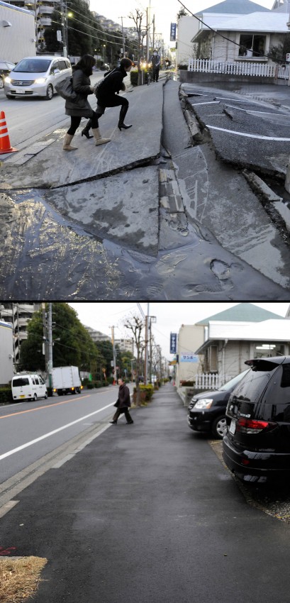 terremoto tsunami japon 2011 antes despues Urayasu