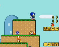 Sonic en Mario World 2 sonic mario world