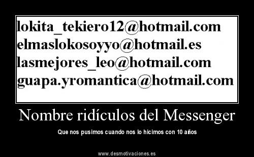nombres messenger ridiculos email