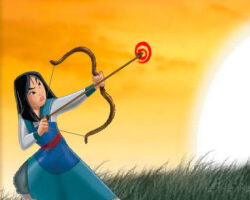La princesa Mulan juega al tiro con arco princesa-mulan