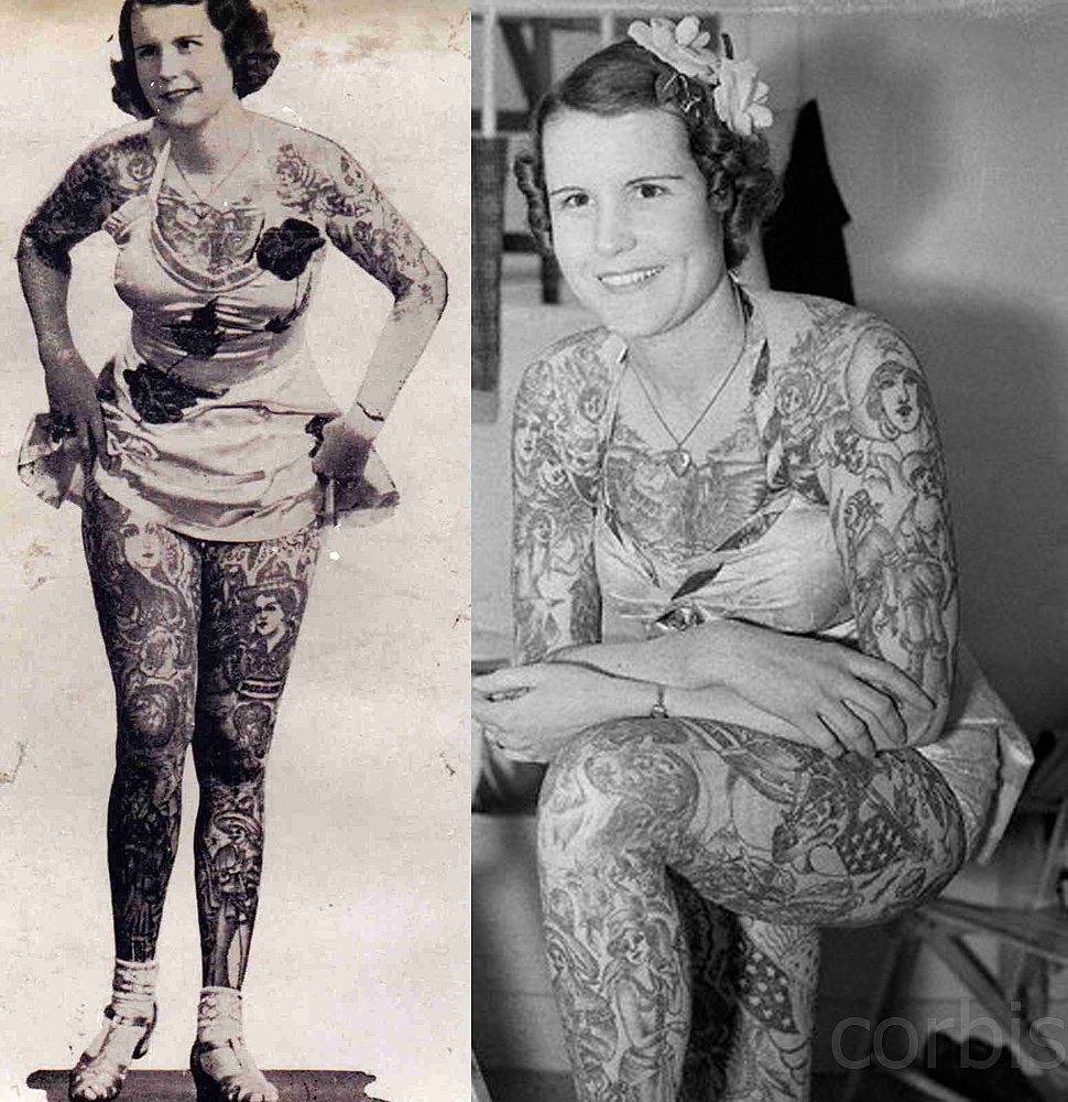 Betty Broadbent mujer tatuada