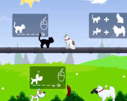 Juego de unir las parejas de gatos y perros juego-unir-parejas-gatos-perros