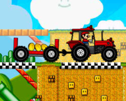 Juego con los personajes de Mario Bros y su tractor juego-personajes-mario-bros-tractor