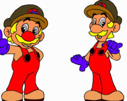 Juego de pintar a los hermanos Mario juego-pintar-hermanos-mario