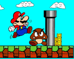 Juego de pintar a Mario y Goomba juego pintar mario goomba