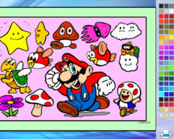 Juego de pintar a los personajes de Mario Bros juego pintar personajes mario bros