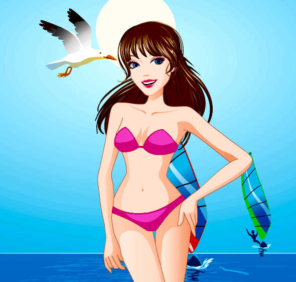 Juego de vestir a Barbie en la playa