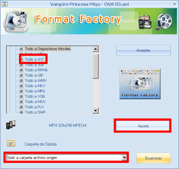 format factory abrir video