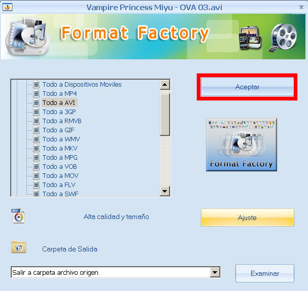 format factory menu