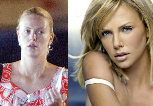 charlize theron sin maquillaje