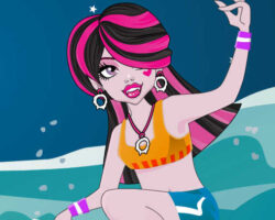 Juego de vestidos con Draculaura para surf juego-vestidos-draculaura-surf