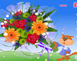 Juego con centros de flores ramos de flores