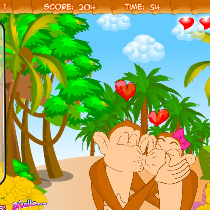 Juego de besos entre monos