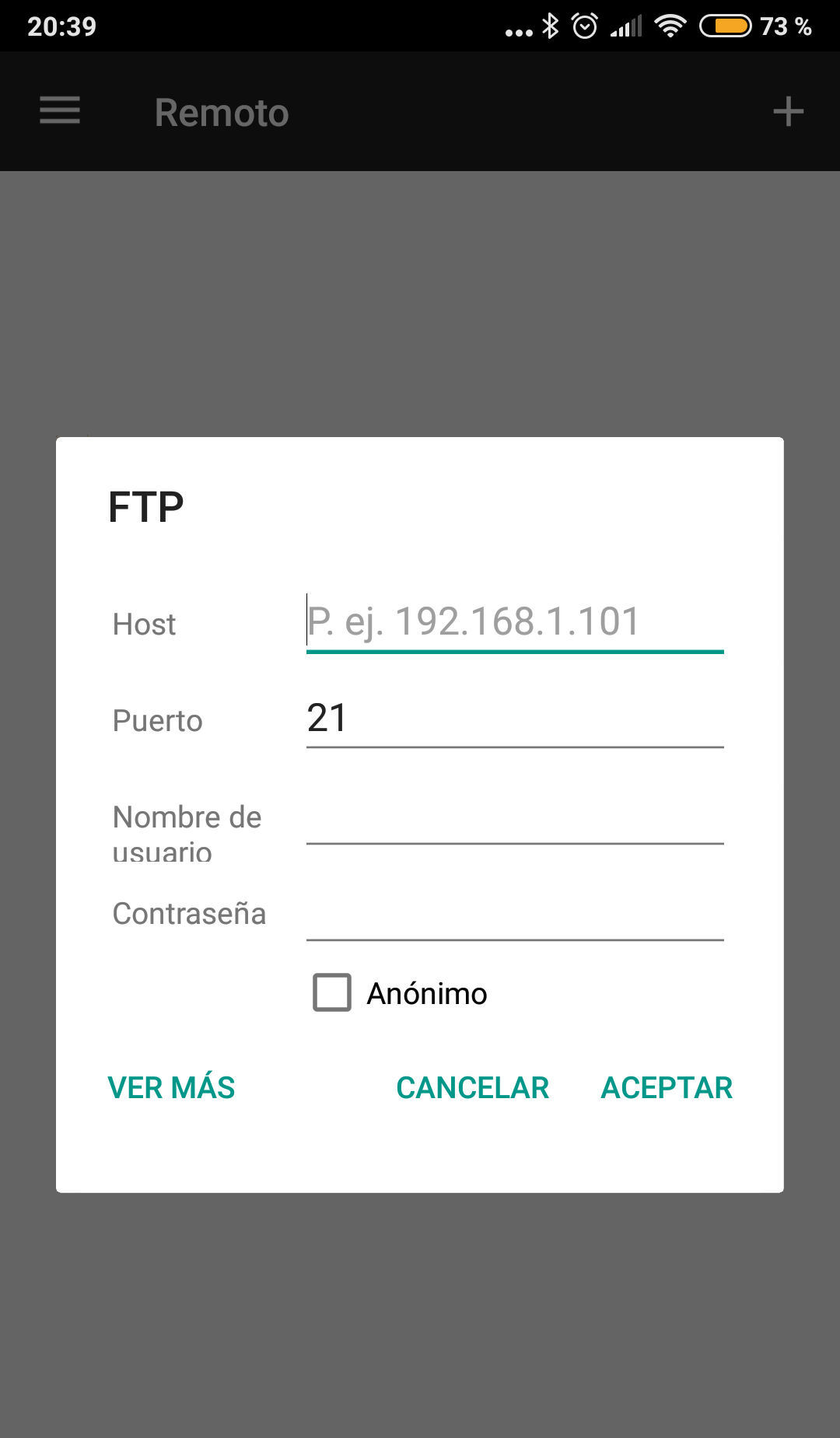 ftp configurar conexion